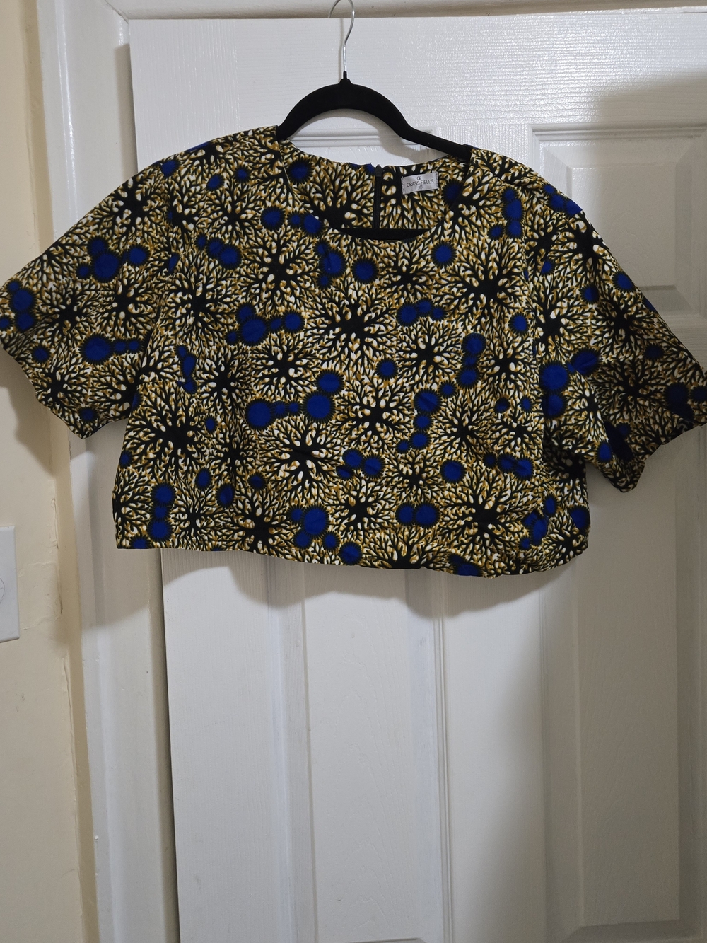 Women's Blue & Mustard Printed Skirt